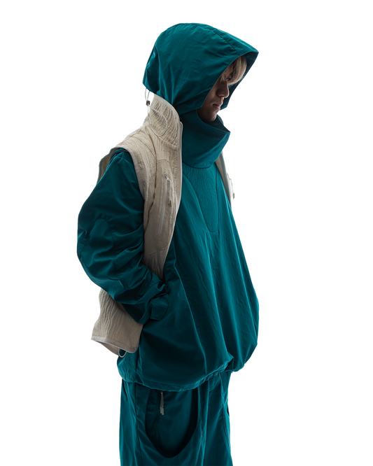 ANORAK 2.0 Back Vent Windbreaker Jacket Cyan