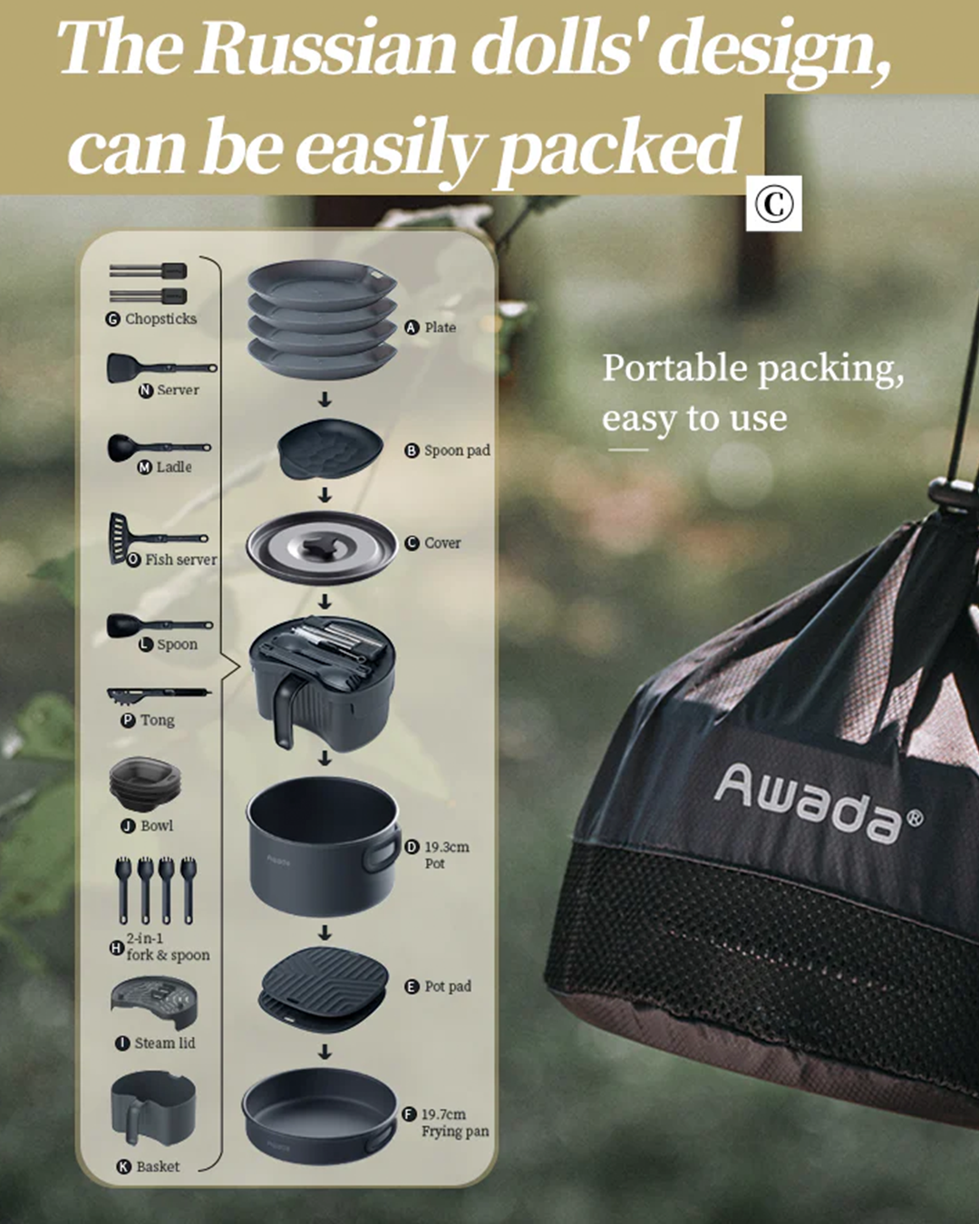 Camping Cookware Set PLUS